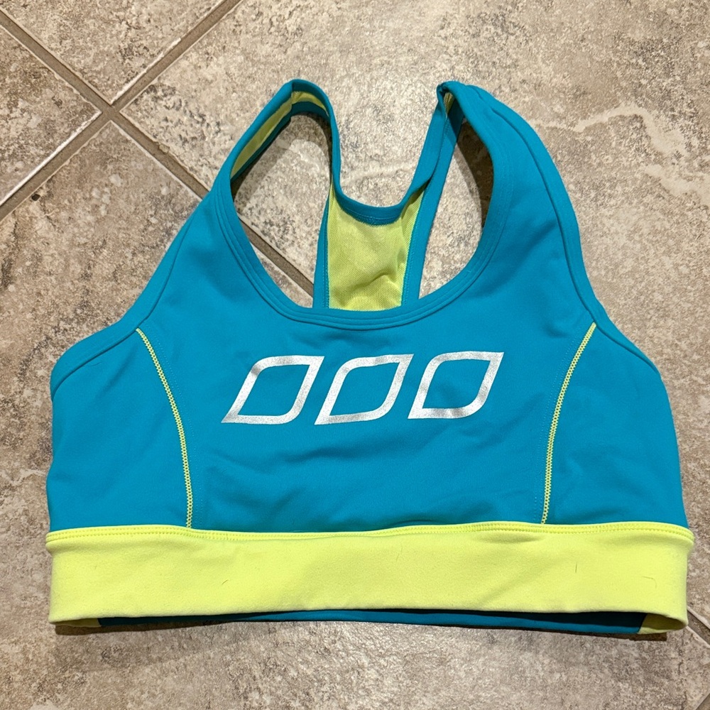 Lorna Jane Teal and Lime Sports Bra
